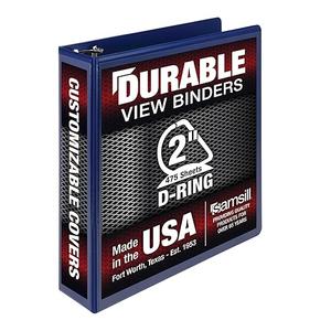 Samsill Durable 2 inch 3 Ring Binder, D Ring Binder, 100% Recycled Chipboard, Blue, 2 Pack