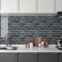 CRE8TIVE 4 Sheets Peel and Stick Backsplash for Kitchen Grey Marble Subway Tile Backsplash 12"x12" Self Adhesive Stick on Tile Stickers Waterproof Bathroom Wall Tiles for Bedroom Living Room Fireplace