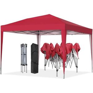 GDY 10'x10' Outdoor Canopy Tent, Commercial Instant Gazebos, Portable Shelter Canopies, for Patio/Outdoor/Wedding Parties and Events, (Red)
