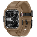 amBand Bands Compatible with Apple Watch 9/8/7 45mm, M1 Sport Series Rugged Case with TPU Strap Military Protective Tough Cover Bumper for iWatch SE2/SE/6/5/4/3 44mm 42mm Men Desert Tan