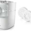 Philips 7000 Series Pasta Maker & Philips Avance Collection 4-in 1 Angel Hair, Pappardelle, Thick spaghetti & Tagliatelli, One size, Easy Clean, Perfect Texture and Taste, White (HR2404/05)