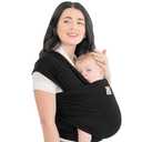 KeaBabies Baby Wrap Carrier  All in 1 Original Baby Carrier Newborn to Toddler Sling, Easy to Wear, Hands Free Bonding, Lightweight, Breathable Infant Wraps (Trendy Black)