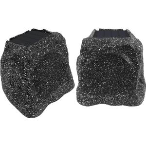 Herdio 4" Rock Bluetooth Speakers Outdoor Waterproof Wireless Solar Max 160 Watt, TWS Connection Powered with Rechargeable Battery for Garden Patio Deck Pool Backyard（Gray，1Pair）