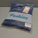 MASCOMODA Womens Sweaters Fall 2025 Oversized Striped Sweater Long Sleeve Polo V Neck Loose Side Slit Knitted Tunic Tops (Blue, XL)