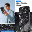 Genuine Forged Carbon Fiber Case for iPhone 15 Plus, Military Grade Drop Protection, Shockproof Phone Cover with Aluminum Alloy Buttons and Camera Frame - Glossy Blue