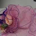 Women's Organza Church Derby Hat Bridal Tea Party Wedding Tea Party Sun Hat with Detachable Hat Flower as Headgear