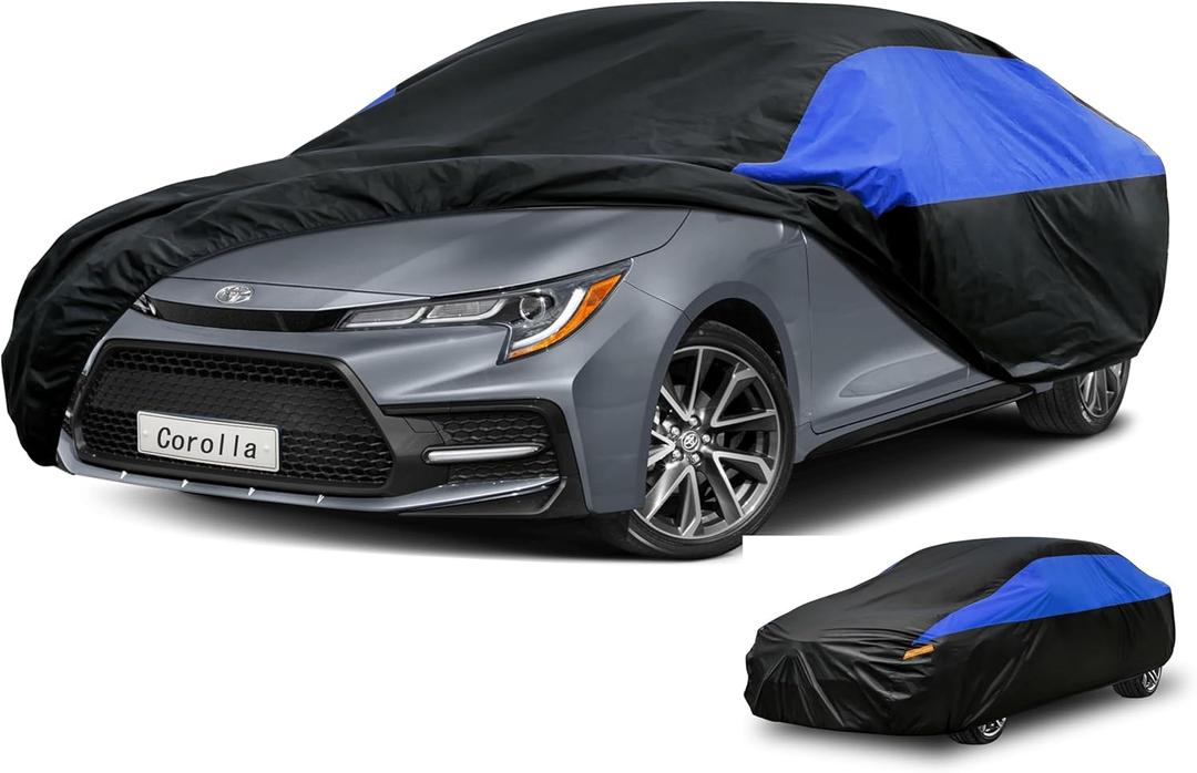 Toyota Car Cover Custom Fit Toyota Corolla Waterproof All Weather, Lightweight Full Exterior Cover for Automobiles Outdoor Sun UV Rain Dust Snow Wind Protection.