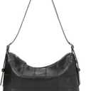 hibear Checkered Shoulder Bag for Women Classic Black and White Purse Trendy Crossbody Purse Leather Totes Hobo Handbag