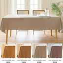 AUSSPVOCT Textured Linen Tablecloth Rectangle 60x104 Water Resistant Spill-Proof Wipeable Beige Table Cloth Wrinkle Free Cloth Dining Table Cover for Birthday Farmhouse Kitchen Wediing Party Decor