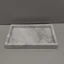 Natural White Marble Tray for Bathroom | Kitchen | Vanity | Desktop, Stone Organizer for Coffee Table, Dresser, Nightstand, Candles, Soap, Towel, Plant, Jewelry (10" x 6"), Rectangular