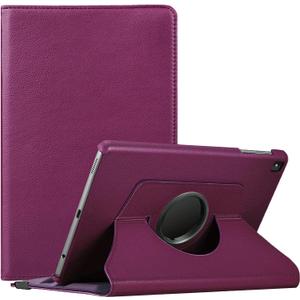 Rotating Case for Tab A7 Lite 8.7" 2021 (Model: SM-T220/T225/T227), 360 Degree Swiveling Leather Protective Cover Case for Samsung Galaxy Tab A7 Lite 8.7 Inch Tablet 2021 Release, Purple