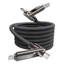 USB C Cable Fast Charging 60W iPhone Charger Cable 6FT, [Apple MFi Certified] USB to USBC to Lightning Cable 4 in 1 Charging Cable with Type C/USB A for iPhone 17/16/15/14/13/12/iPad/Android/MacBook