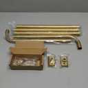 Hei!Dear 2 Pack Blackout Curtain Rod for Windows 28 to 48 inch (2.33-4Ft), Wrap Around Room Darkening Curtain Rods, 5/8" Samll Adjustable Modern Decorative Window rod,Gold