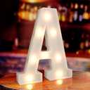 Marquee Letters, Led Letter Lights, 26 Alphabet Battery Powered LED Light Up Name Sign, Decorative Lighted Standing Letters for Graduation Party Night Light Wedding Birthday Room Wall Decor (Letter A)