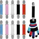 Adjustable Mitten Clips, Elastic Winter Glove Clips Dress Hat Coats Cinch Sweater Cardigan Shawl Clips for Kids Toddlers Babies and Adults 10 Pcs