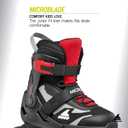 Rollerblade Microblade Kid's Adjustable Fitness Inline Skate, Junior, Youth Performance Inline Skates, Black/Red, 5-8 