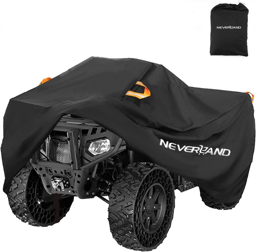 NEVERLAND ATV Cover Waterproof Heavy Duty 4 Wheeler Cover Quad Cover All Season Weather Proof Outdoor UV Protection for Polaris Yamaha Suzuki Honda (Black, XXLarge)