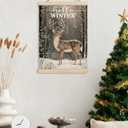 GDJIEGBC Winter Reindeer Christmas Wall Art Decor, Rustic Christmas Decor, Snowy Reindeer Forest Winter Landscape Poster Hanging Wall Decoration for Home Bedroom Living Room, 12x16 Inches (color 10)