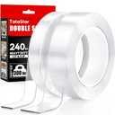 Double Sided Tape Heavy Duty (2 Rolls, 20 Feet) - Removable Waterproof Nano Mounting Filament Tape, 1.2" & 0.8" Width for Picture Hanging, Wall Decor, Posters, Carpets, Rugs - Indoor & Outdoor Use.