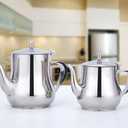 SANQIAHOME 360ml(13Oz) Stainless Steel Small teapot (Silver)