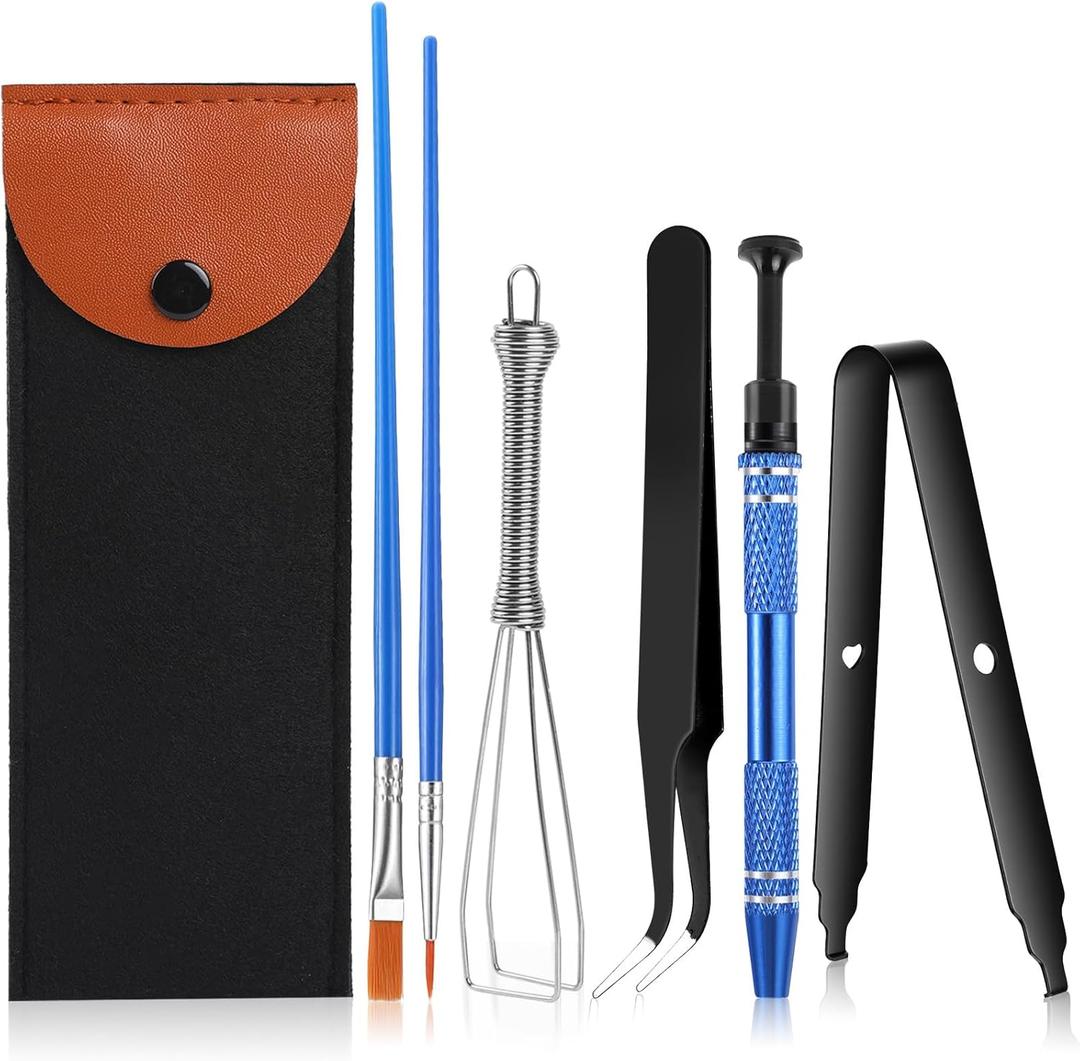 Computer Keyboard Remover Tool Kit 7 Pcs Keycap Puller, Switch Puller, Cleaning Brush, 4-Jaw Gripper, Tweezers, Key Cap Pullers, Storage Bag