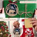 2 x TUMSHANIP Bear Ornaments - Bear Ornaments for Christmas Tree - Gifts for Bears Lovers, Women, Men - Bears Christmas Ornament - Wood Ornament 2025