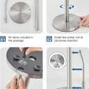 SMARTAKE Paper Towel Holder, Paper Towel Dispenser Standing Weighted Base Non Slip, Spring Arm for Easy Tear, Stainless Steel Paper Towel Holder for Home Kitchen Countertop Tabletop, Silver