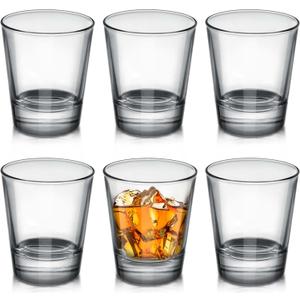 OBTANIM 6 Pack Shot Glasses, 1.5 oz Clear Shot Glass Cups Set with Heavy Base for Bar Restaurants Home