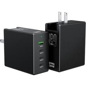 Phone Charger, 100W 4-Port Fast Compact Foldable USB C Charger Block