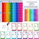JoyCat Multiplication Flash Cards + Chart- 156 Hole Punched Math Game Flashcards for Kids Ages 8 and Up, Times Table Manipulatives for Preschoolers 3rd,4th,5th,6th Grade