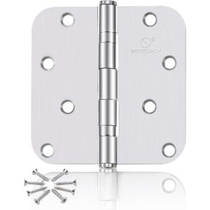 304 Stainless Steel 4 Inch Door Hinges Brushed Satin Nickel Interior Hinges 5/8" Radius Corners 3.5'' Ball Bearing Silver Door Hinges- 3 Pack