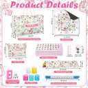 179 Pcs American Mahjong Tile Set with Floral Carrying Bags 166 Tiles 4 All in One Color Racks Pushers Mat Accessories Mahjong Game Set for Family Game Night Gifts Travel Home Play, 31.5 x 31.5 inches