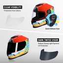 TRIANGLE Kids Motorcycle Helmets Youth Full Face Helmet Lightweight with 2 Visors DOT Approved