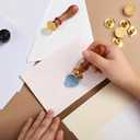 Wax Seal Stamp Kit, Mini Letter Seals Stamps for Sealing, Vintage Brass Stamp Head with Various Patterns for Wedding Invitation Gift Wrap Envelopes Christmas Card (22pcs, Gold)