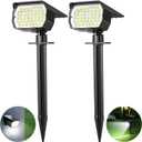 Tadyreal Solar Spot Lights Outdoor 2 Pack, [46 LED/3 Modes] Solar Landscape Spotlights Waterproof, 2-in-1 Auto On/Off Solar Powered Lights for Outside Yard Garden Wall Pathway(Cool White)