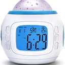 LED Projection Alarm Clock 4.1 x 4 x 3.2in Sky Projector Digital Alarm Clock Projection Light Clock with Music Thermometer Calendar