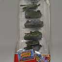 6 Pack Diecast Military Vehicles Truck Set, 1:64 Scale Army Vehicles Kids Toy Cars with Trucks, Tank, Panzer, Anti-Air Vehicle, Helicopter, Mini Toy Car for Kids 3 4 5 6 Years