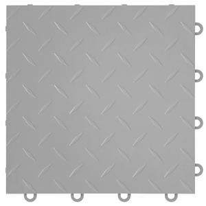 Nitro Tiles by FlooringInc 12" x 12" Interlocking Garage Floor Tiles, Diamond Pattern Heavy Duty Polypropylene Flooring, Modular Snap-Together Non-Slip Floor Tile, Gunmetal, 52-Pack (52 Sq Ft)