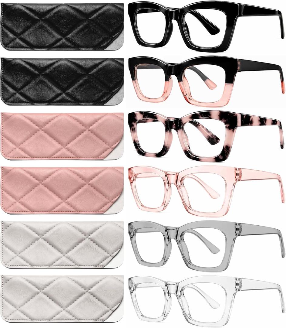 CCVOO 1.25 Style Reading Glasses for Women, Stylish Eyeglasses, Blue Light Readers for Women, Cheaters, (A1 Mix)