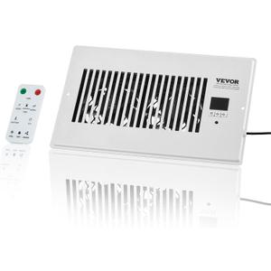 VEVOR Register Booster Fan, Quiet Vent Booster Fan Fits 6 x 10 inch Holes, with Remote Control and Thermostat Control, Adjustable Speed for Heating Cooling Smart Vent, White