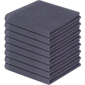 Homaxy 100% Cotton Waffle Weave Kitchen Dish Cloths, Ultra Soft Absorbent Quick Drying Dish Towels, 12 x 12 Inches, 8-Pack, Dark Grey Homaxy 100% Cotton Waffle Weave Kitchen Dish Cloths, Ultra Soft Absorbent Quick Drying Dish Towels, 12 x 12 Inches, 8-Pack, Dark Grey