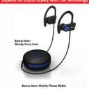 Senso Bluetooth Headphones, Best Wireless Sports Earphones w/Mic IPX7 Waterproof HD Stereo Sweatproof Earbuds for Gym Running Workout 8 Hour Battery Noise Cancelling Headsets (Black Blue)