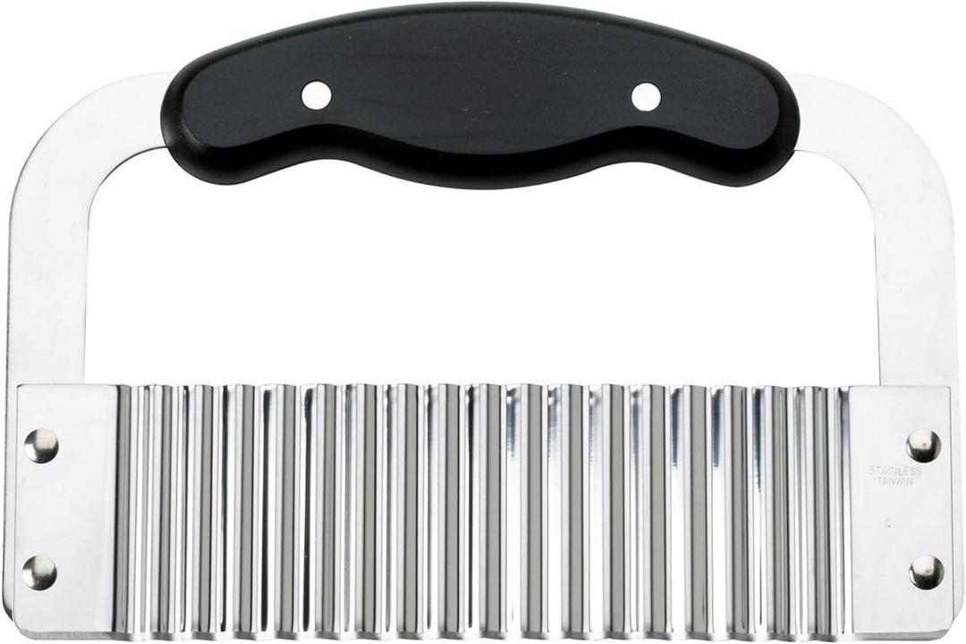 HIC Kitchen Crinkle-Cut Wave Slicer French Fry Vegetable Cutter, Stainless Steel Blade, For Waffle Fries Chips Decorative Vegetables Holiday Meal Prep And Baby-Led Weaning