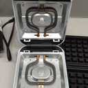 AROMA 3-in-1 Panini Press, Sandwich Grill, and Waffle Maker with Removable Ceramic Coated Plates (Blue)