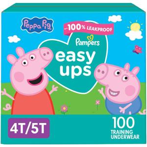 Pampers Training Pants - Easy Ups Girls & Boys - Size 4T-5T, 100 Count, Peppa Pig Potty Underwear (Packaging May Vary)