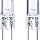 GY6.35 Light Bulbs, 12V 35W Crystal Clear Halogen Bulb 2 Pin, T4 JC Bi-Pin Base G6.35 Capsule Bulb, Dimmable, 2700K Warm White, 2 Prong Light Bulb for Pendant Light, Microwave Oven, Table Lamp, 2Pcs