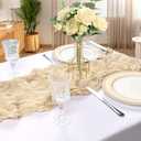 6 x 6 Pack 10FT Beige Cheesecloth Table Runner 120 Inch Long Gauze Rustic Boho Spring Cheese Cloth Table Runner Sheer Fabric Decorations for Holiday Party Wedding Banquet Bridal Baby Shower Dcor