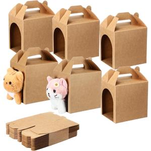 Patelai 36 Pcs Adopt Dog Party Favor Boxes Dog House Shaped Boxes with Holes Handle Foldable Treat Gift Case for Puppy Pet Adoption DIY Crafting Birthday Halloween Party Supplies (Classic)