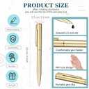 Teling 72 Pcs Small Ballpoint Pen Mini Pens Bulk 4 Inch Short Small Tiny Black Ink Ballpoint Writing Tool for Notebook Pockets Signature Notepads School Office(Gold,Classic Style)