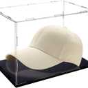 AHANDMAKER Acrylic Hat Display Case Clear Baseball Holder Dustproof Display Box with Black Base, Display Case Cube for Action Figures, Baseball, Cabinet Protection Storage, 12x8x8 Inch